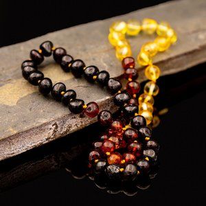 - ADULT Baltic Amber Necklace - Polish Rainbow-19.7" (50cm)